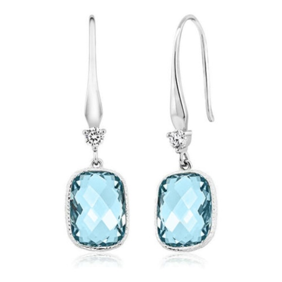 Aventura Jewelry - 2.0 CT Natural Aquamarine Sterling Silver Earrings